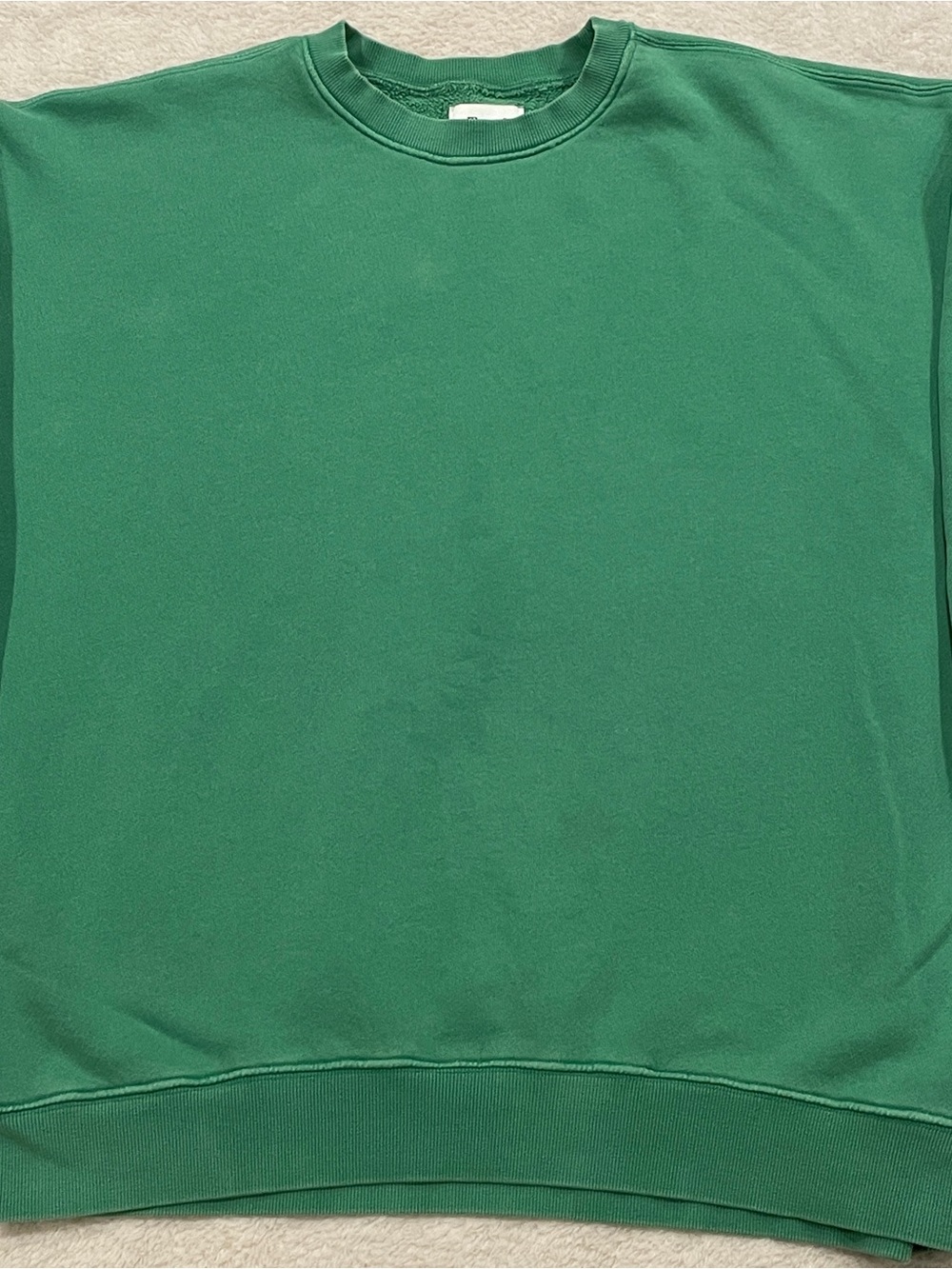 Elwood Clothing Unisex Core Oversized Crewneck Green Size Large Organic Cotton